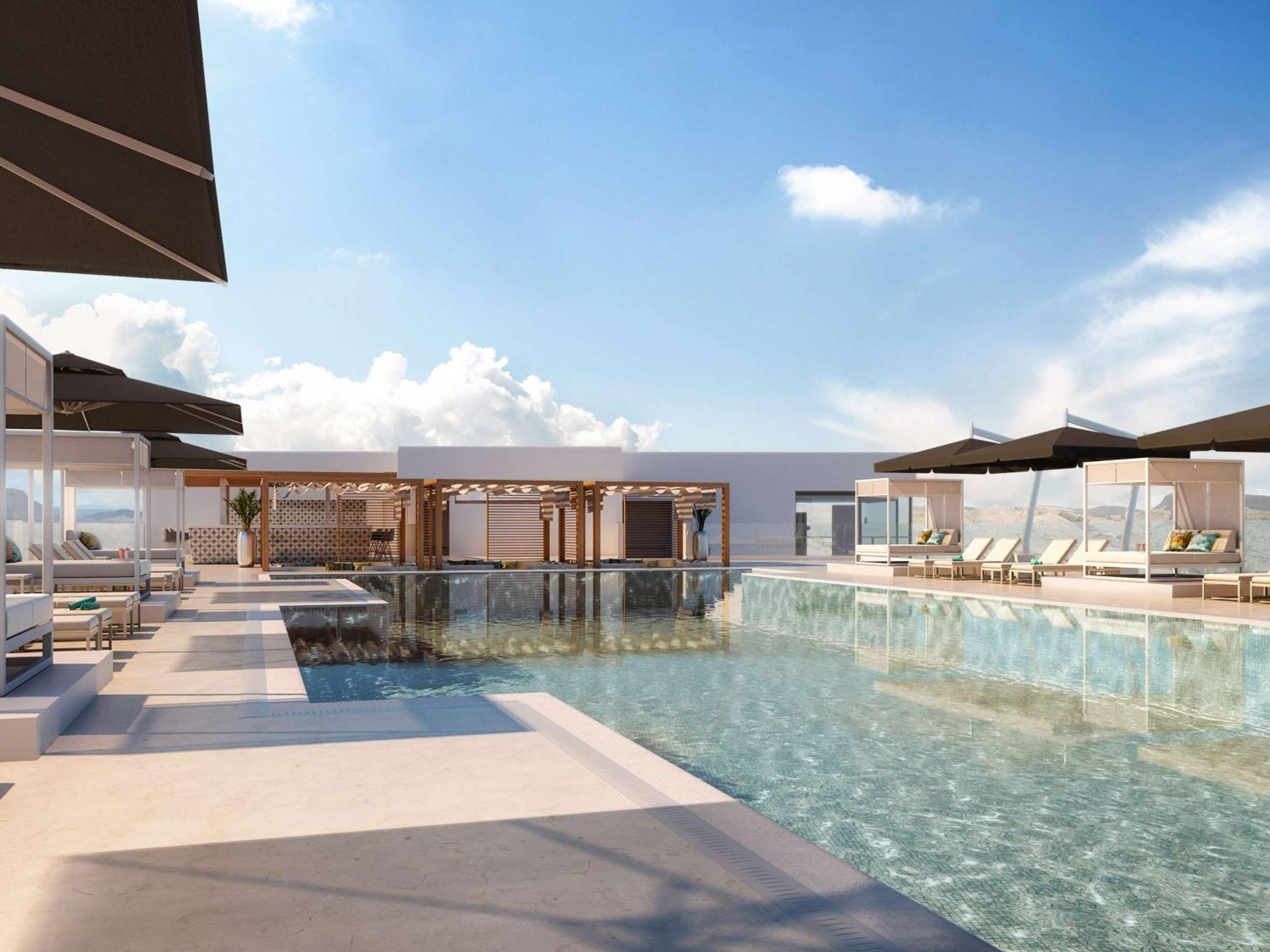 Moevenpick Hotel & Apartments Ghala مسقط المظهر الخارجي الصورة The rooftop pool at the hotel